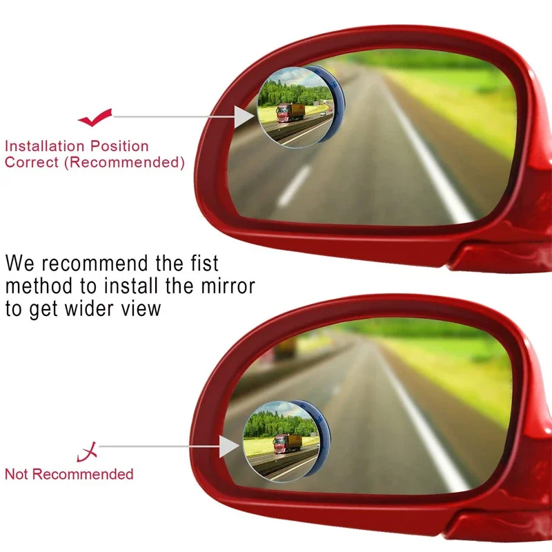 Car Blind Spot Mirror Frameless Round Mirror 360 Degree Wide-angle Rearview Auxiliary Mirrors Safety Driving Rear View Mirrors