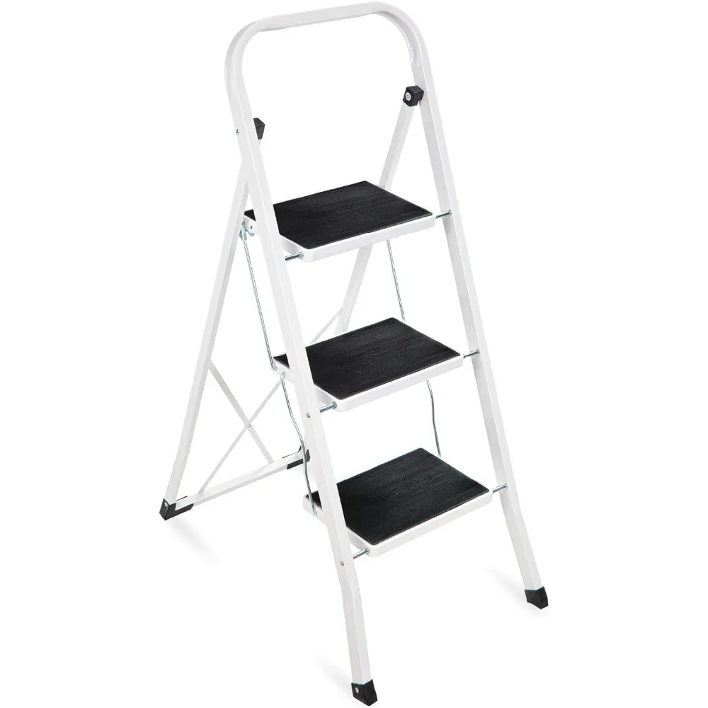 

Best Choice Products 3 Step Ladder Folding Sturdy Lightweight Portable Step Stool for Kitchen, Bedroom, Home w/Non-Slip Rubber