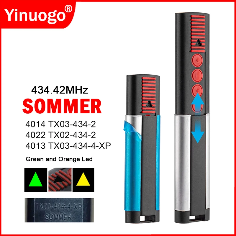 

SOMMER TX03-434-4-XP Gate Remote Control 434.42MHz Rolling Code 4013 4014 4022 TX02 TX03 434 2 4 XP Garage Door Opener 434MHz