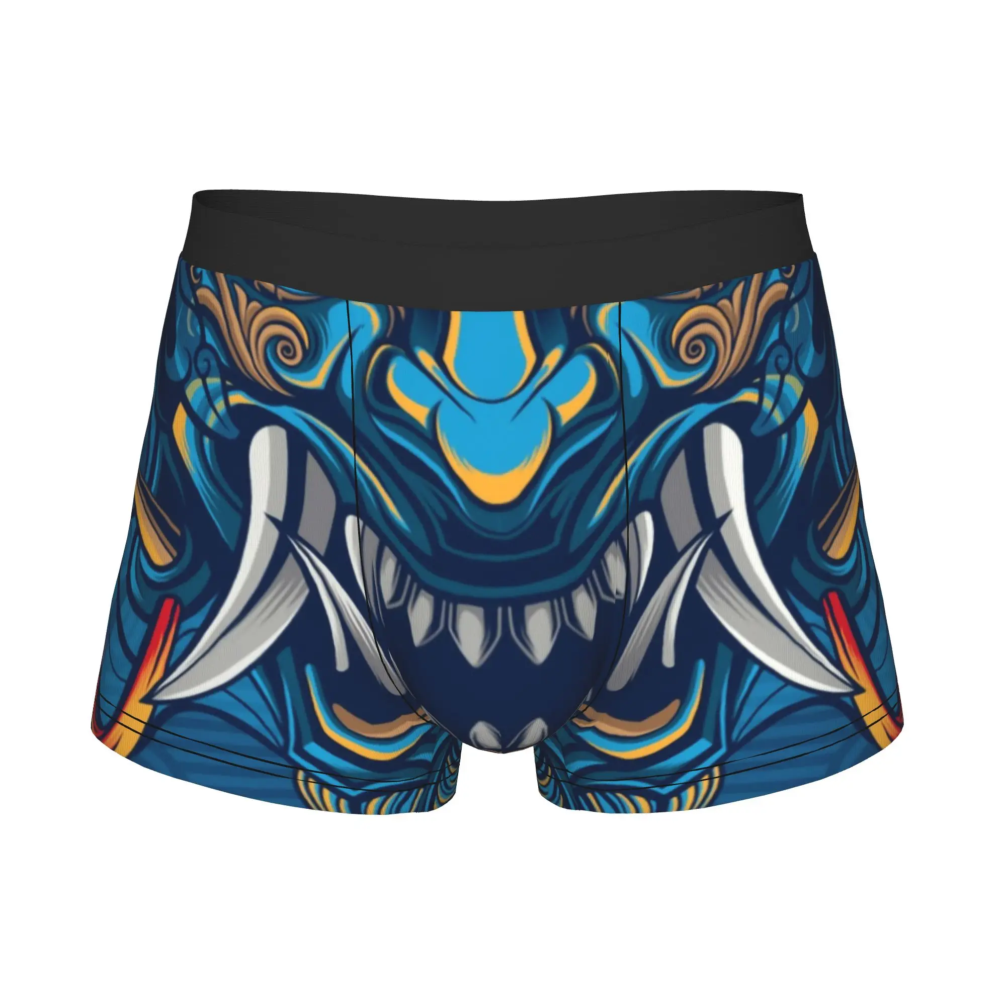 Hannya Oni Samurai Boxer Shorts For Homme 3D Printed Demon Japanese Fangs Samurai Underwear Panties Briefs Stretch Underpants