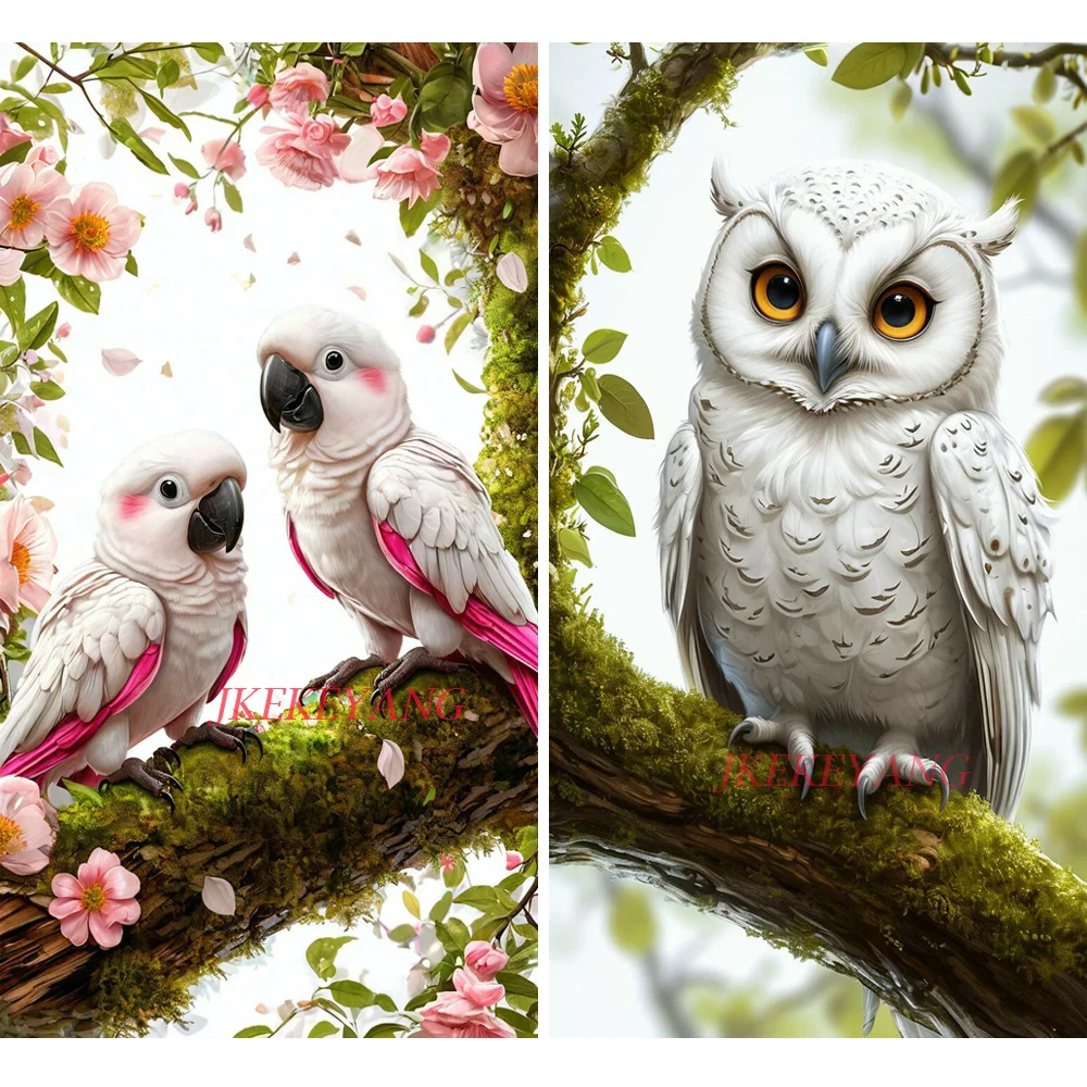 DIY Diamond Painting Cross Stitch Beautiful Parrots and Owl Full Drills Diamond Mosaic 2025 New Collection Home Decor Gift