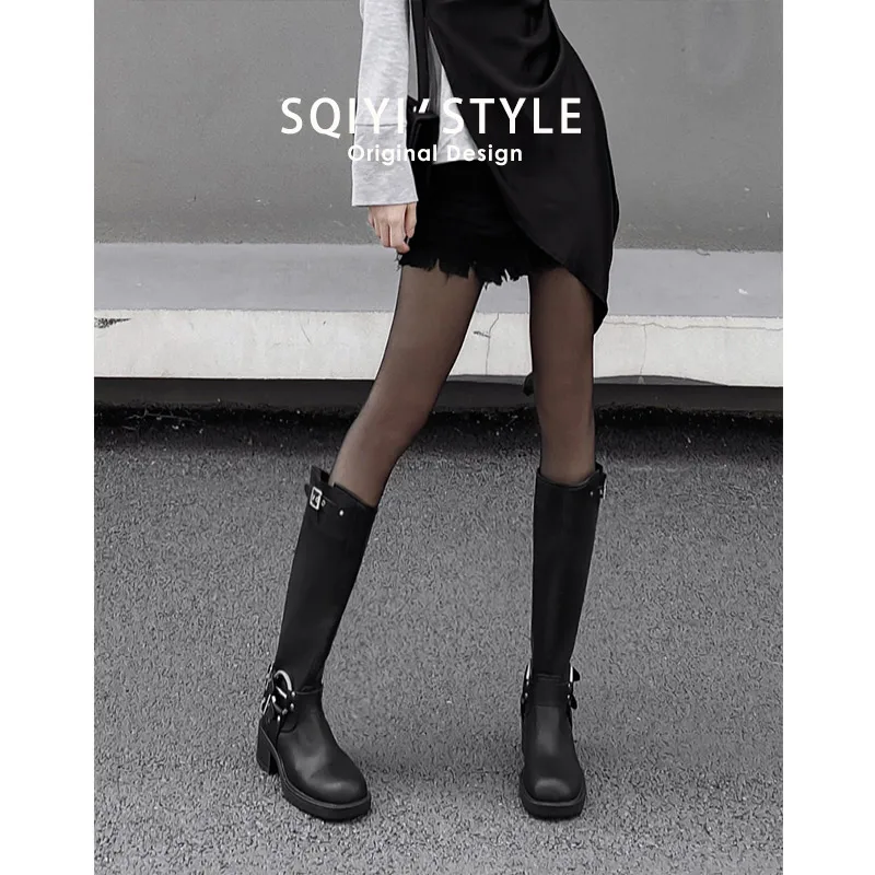 Women's Knee-high Booties Autumn Winter Fashion Thick Leg Knight Boots High Tube Long Booties for plus Size And Short People