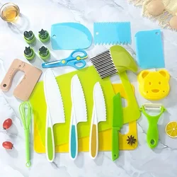 Hot Selling Safety Kids Cooking Cutter Set Kids Knife Toddler Plastic Fruit Knives Children DIY Peeler Tools Kitchen Accessories