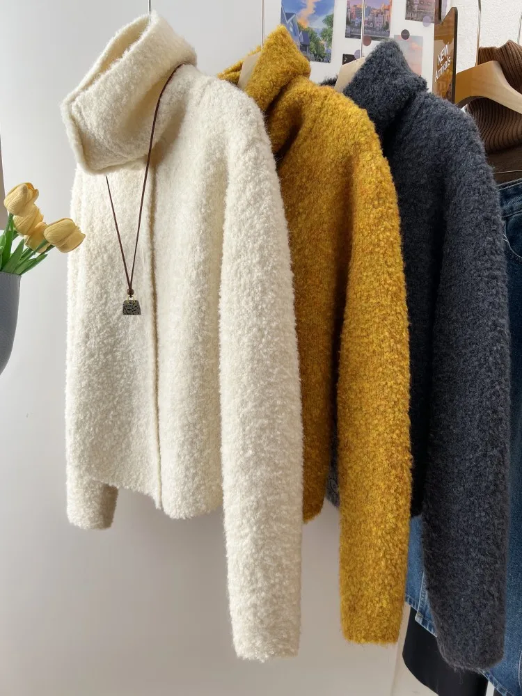 

Women's Clothing 2025 Autumn New Love Button Knitted Cardigan Jacket Lazy Style Sweet Fashion Sweater Tops