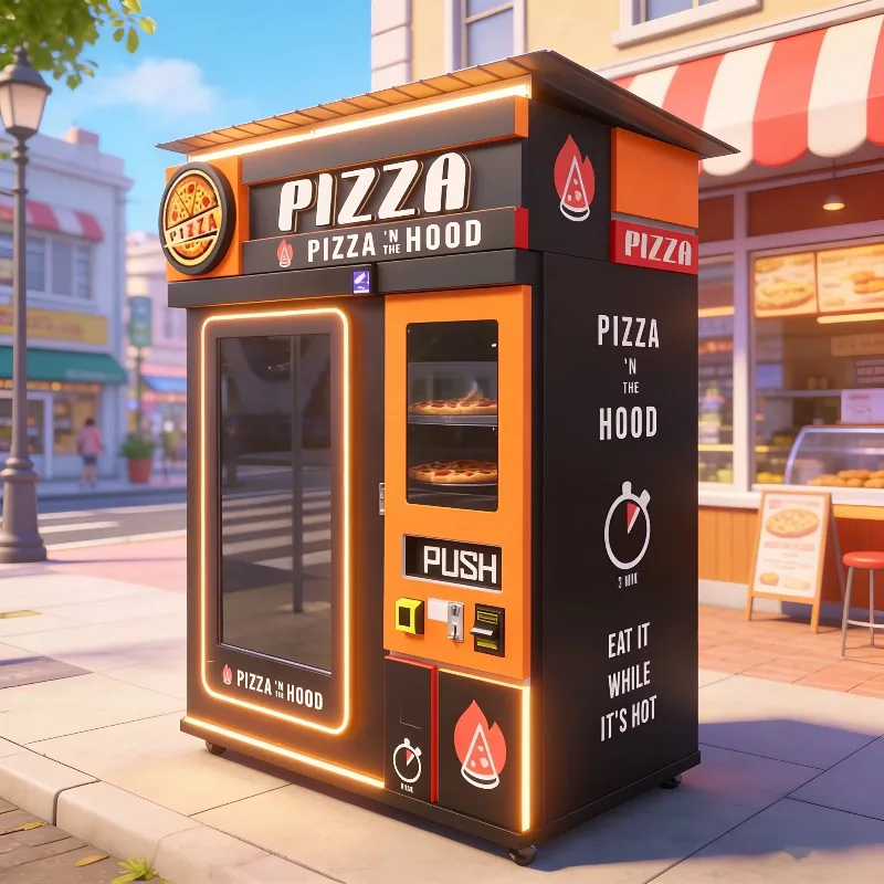Smart Fully Automatic Pizza Food Vending Machine for Pizzas Up to 10 Inch or 12 Inch Self Service Commercial Kiosk