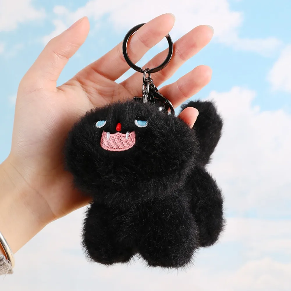 Chaveiro de pelúcia com bola Pompom para decoração Chaveiro de boneca macia Pingente de pelúcia dos desenhos animados Presente adorável Decoração de bolsa