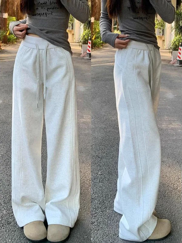 

Мужские брюки-бананы больших размеров, струящиеся, в пол, с высокой талией, свободного кроя, повседневные, для осени, комфортные, свободные брюки