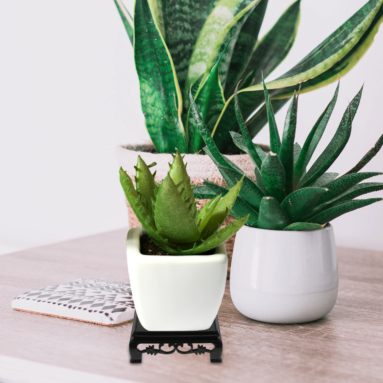 

Plastic Stand Potted Plant Riser Strong Durable Display Shelf Home Vase Fish Bowl Riser Plant Pot Base Storage Rack Base