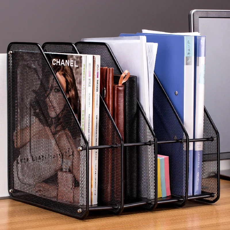 multi layer metal iron mesh file rack material de escritorio desk sorting folder informacoes do estudante caixa de armazenamento moldura de arquivo 01