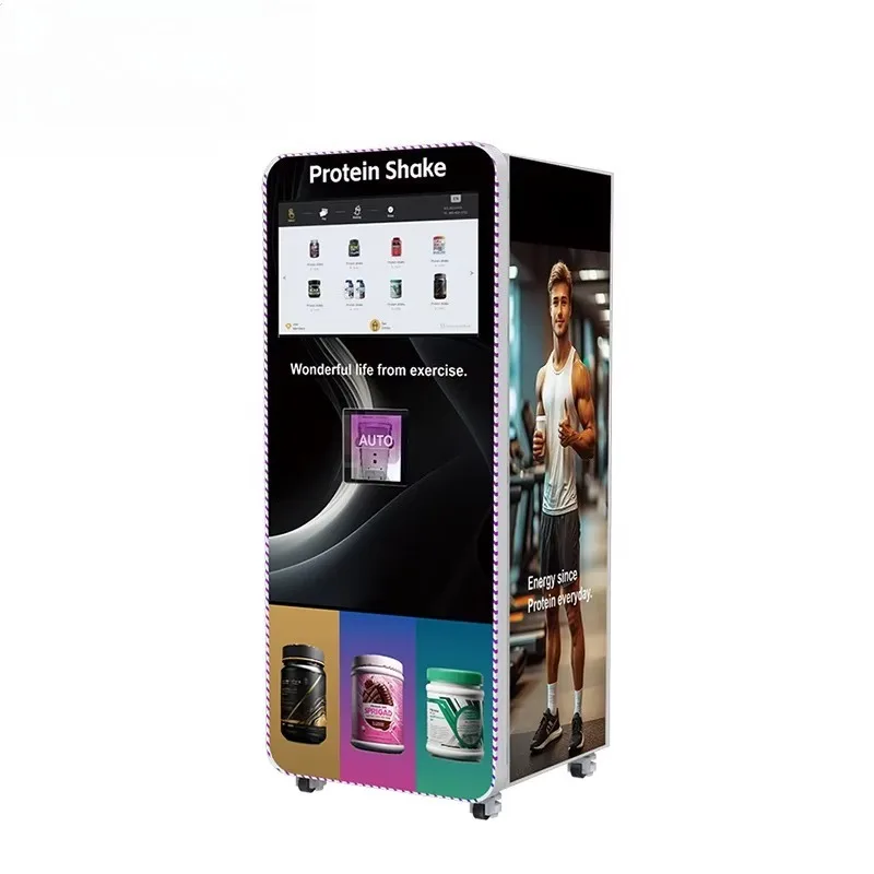 Custom Automatic Touch Screen Milkshake Gym Cold Mixed Drink Coffee Protein Shake Vending Machine with Independent Mixing System