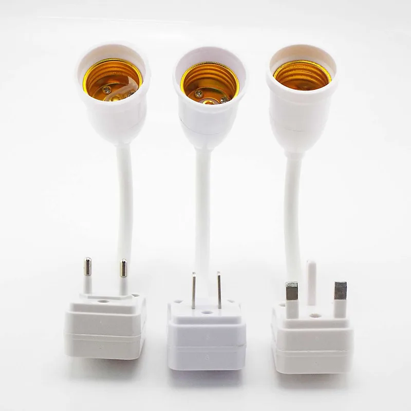 

LED Light Bulb E27 Socket Lamp Base Holder Adapter Converter With Switch EU US UK Plug Energy Saving Lampada for Table E2