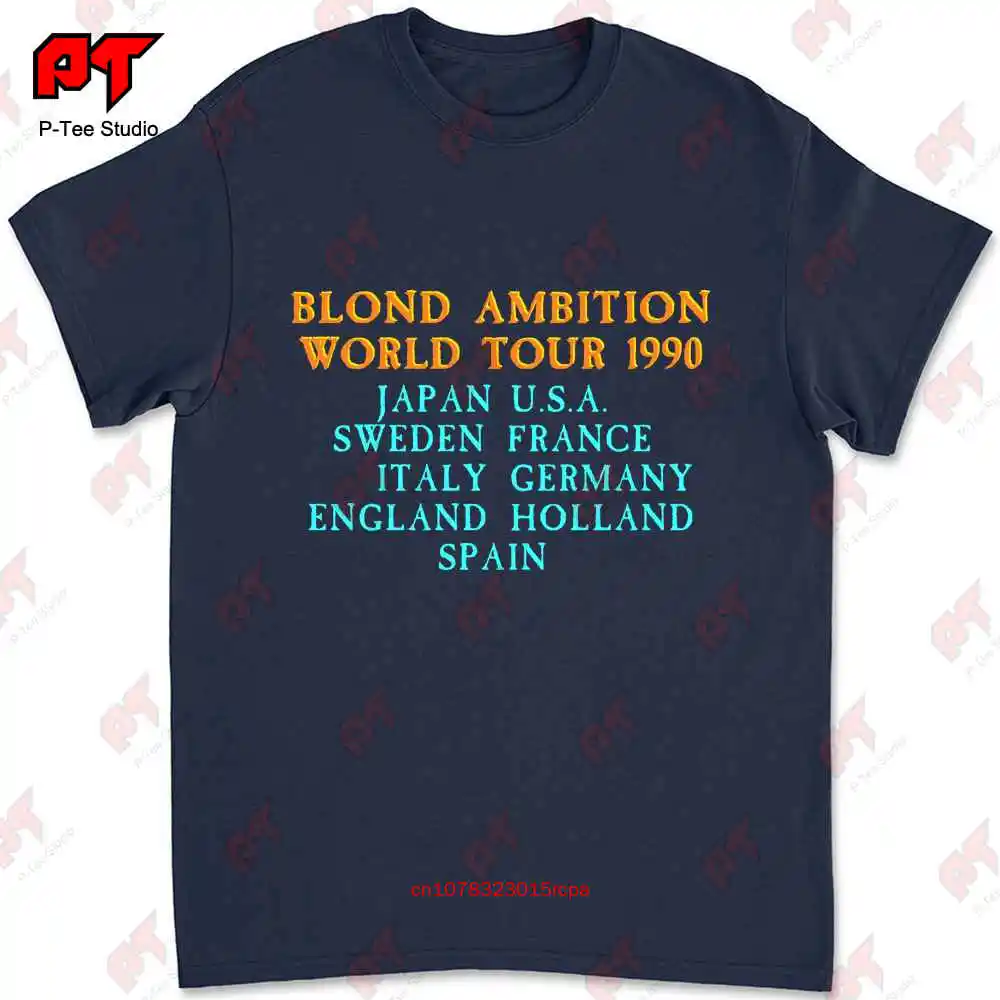 Vintage Madonna Blond Ambition World Tour T Shirt 1990 2018 Mens Lastest Fashion 5YIP