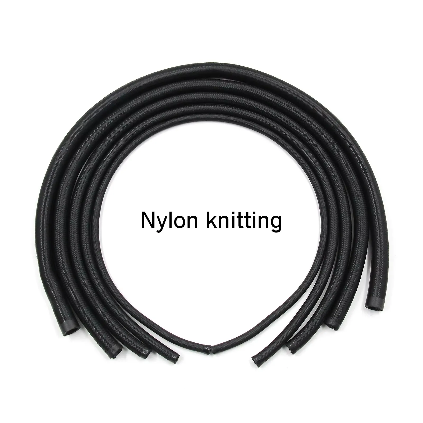 AN4 AN6 AN8 AN10 AN12 Fuel Hose Oil Gas Cooler Hose Line Pipe Tube Nylon Braided Inside CPE Rubber 1M Custom Length