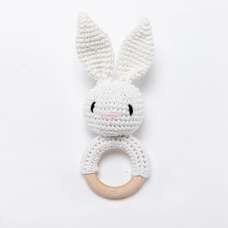 طفل الكروشيه الحيوان حشرجة ألعاب خشبية للأطفال BPA الحرة الخشب حشرجة الطفل عضاضة عربة لعبة تعليمية لعبة الوليد هدية #5