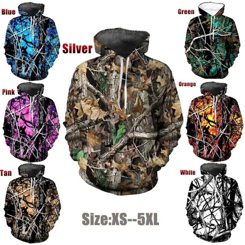 

New Fashion Pullover Autumn Spring 3d Camouflage Printed Sweatshirts MenWomen Hoodies Natural Scenery Pattern Hooded Tops Male