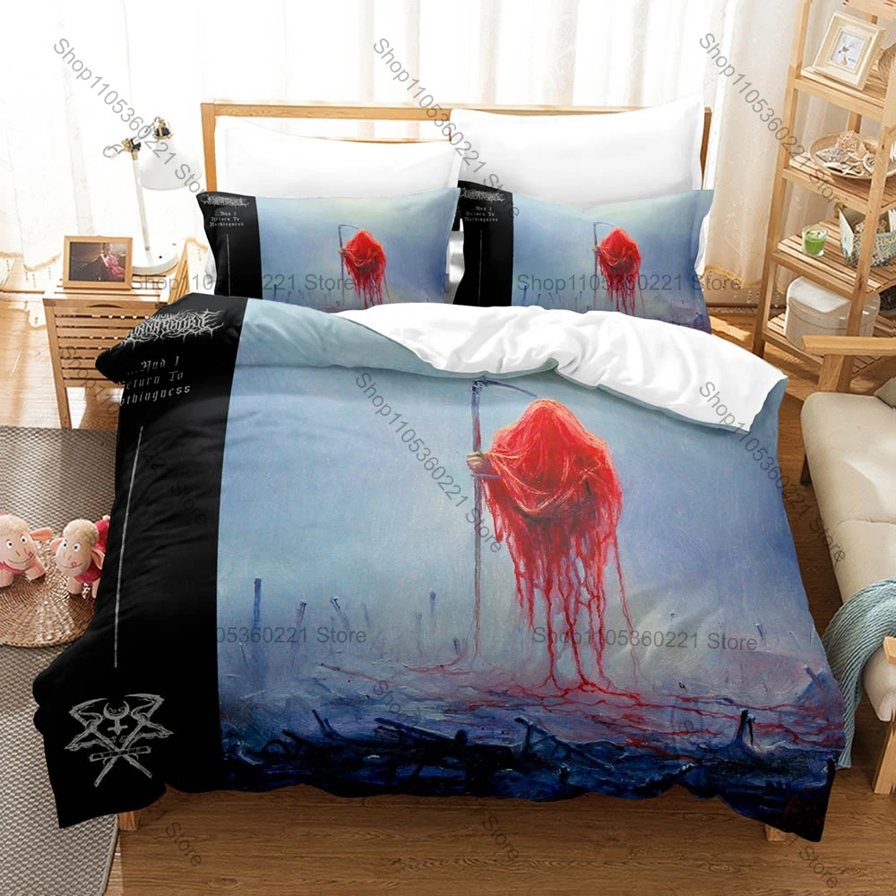 Dark Horror Art Graphic Lorna Shore Extreme Metal Bedding Set Duvet Cover With 2 Pillowcases Teen Metalhead Bedroom Decor