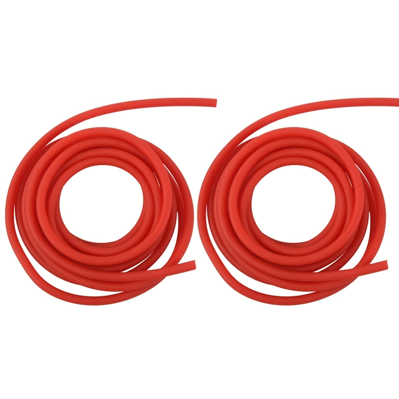 2x Tubing Oefening Rubber Weerstandsband Katapult Dub Katapult Elastiek, Rood 2.5M