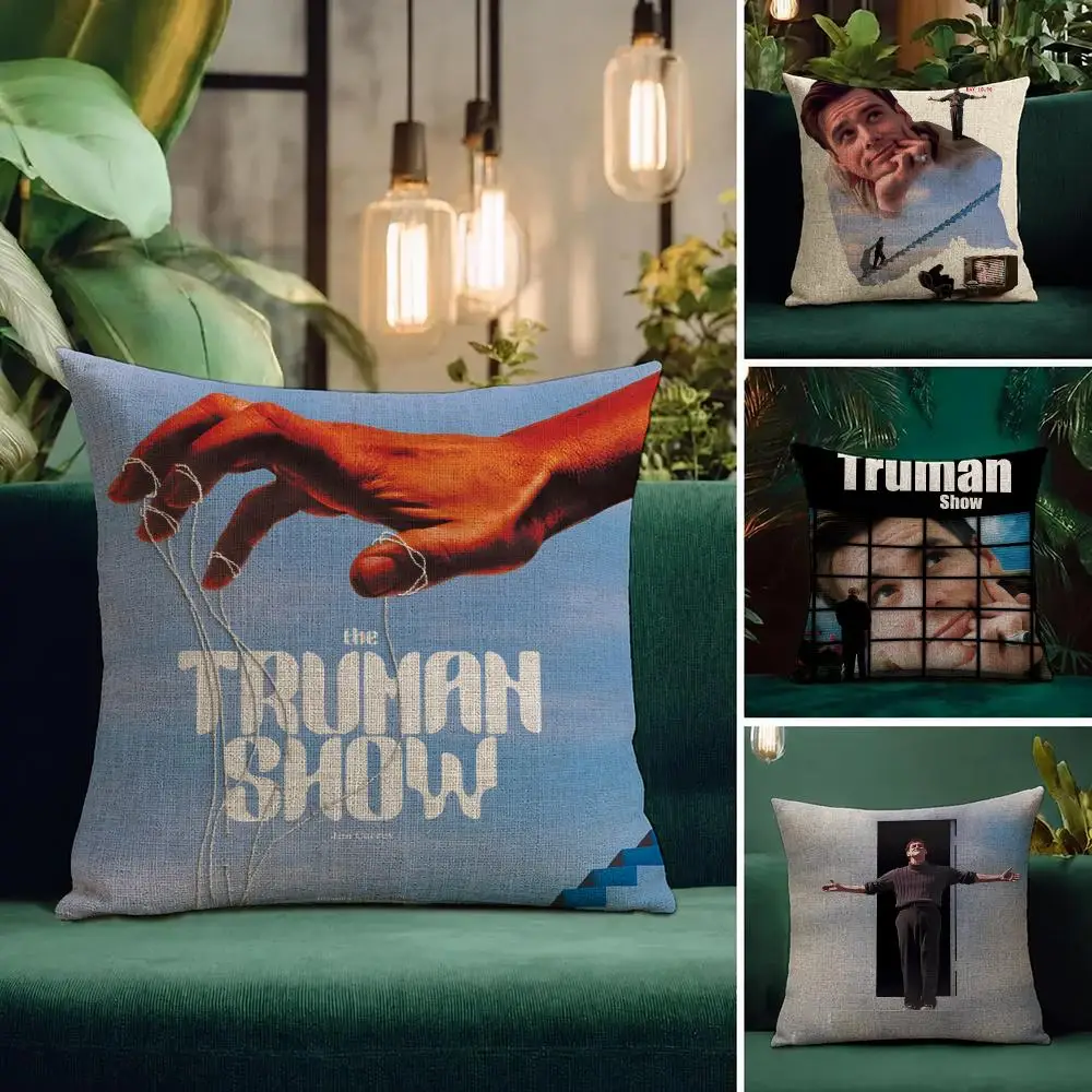 Movie The Truman Show Cushion Cover Natural Linen Pillowcase Set All-in-One Decor Cushion Cover for Sofa Bedroom Chair
