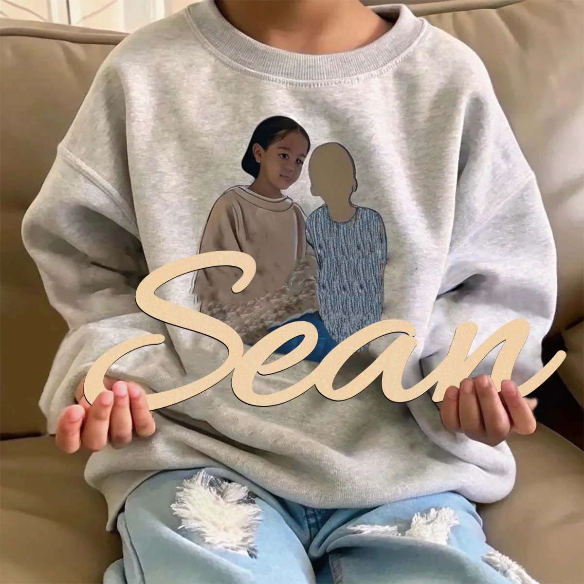 1 PC cool sean example Customized Name Wooden Sign Laser-Cut Sign Wooden Plaque Charming Home &Holiday Decor for Front Porch