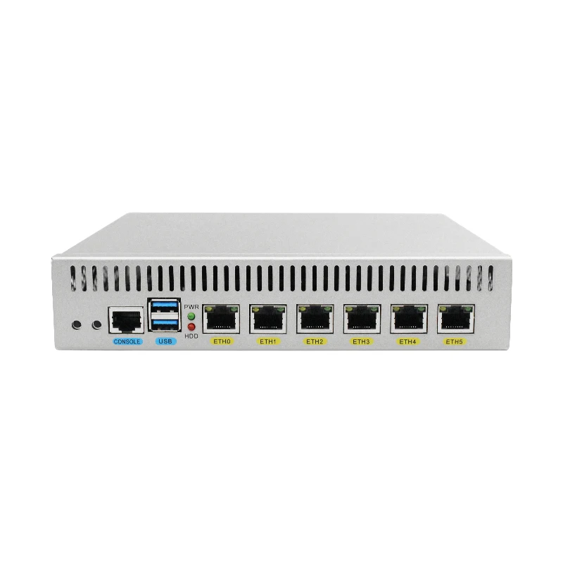 BKHD X86 9 inch MIni Desktop Firewall Intel N100 N95/i3 N305 6*2.5G Support Centos Ubuntu Mikrotik SOPHOS Network Server