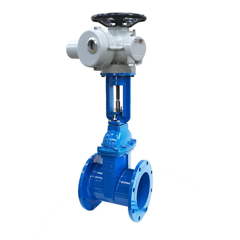 SONGO Double flange on/off  electric 6inch gate Valve cast iron class150 class30 380V  Multi-turn Motorized Electric Actuator