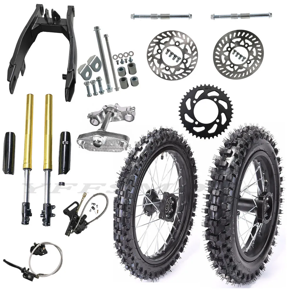 

60/100-14 80/100-12 Tire Wheel Rim SwingArm Front Fork Triple Tree Brake Caliper