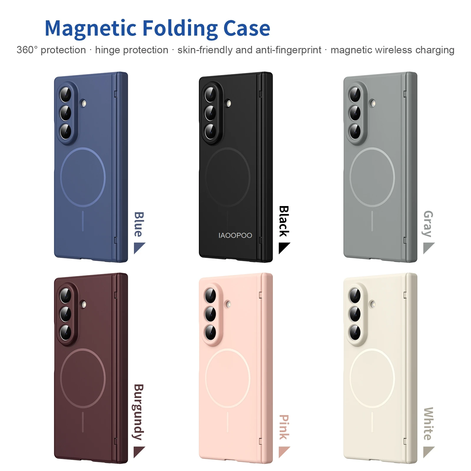 Matowe etui PC o wyglądzie skórzanym do Samsung Galaxy Z Fold 8 Ultra Fold 7 6 5 z magnetycznym ładowaniem, ochroną zawiasu i szklaną folią na ekran. — zdjęcie produktu 6