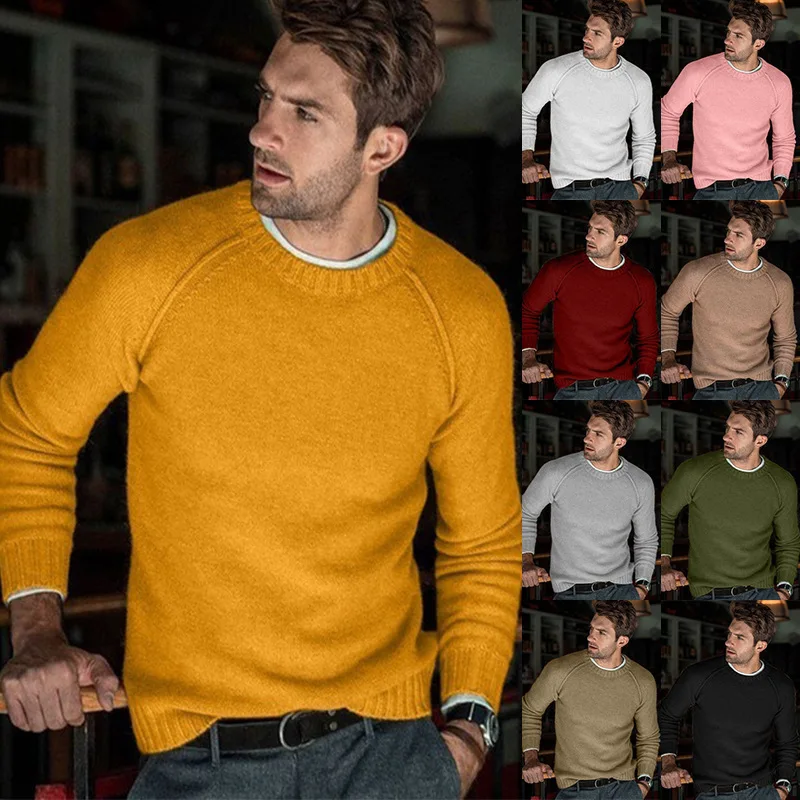 

Autumn and Winter Products Men's Sweaters Casual Versatile Knitwear European and American Long Sleeve Round Neck Men's Sweaters