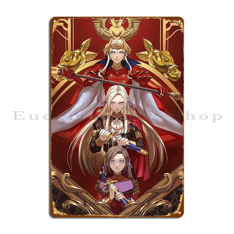 Edelgard Fire Emblem Three Houses Metal Sign Club Party Print Bar Kitchen Club Tin Sign Poster