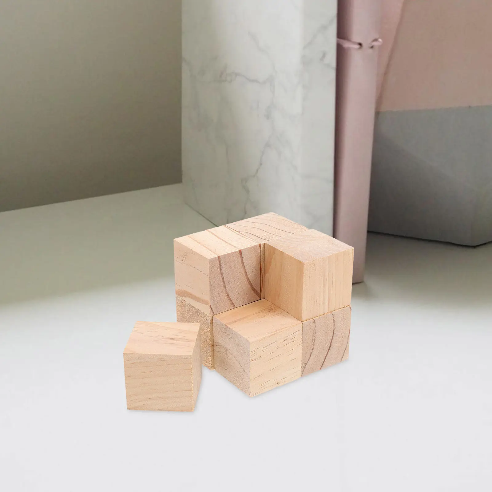 

8Pcs Unfinished Natural Pine Wood Cubes 5Cm Blank Square Blocks for DIY Crafts Carving Painting Decorative Projects