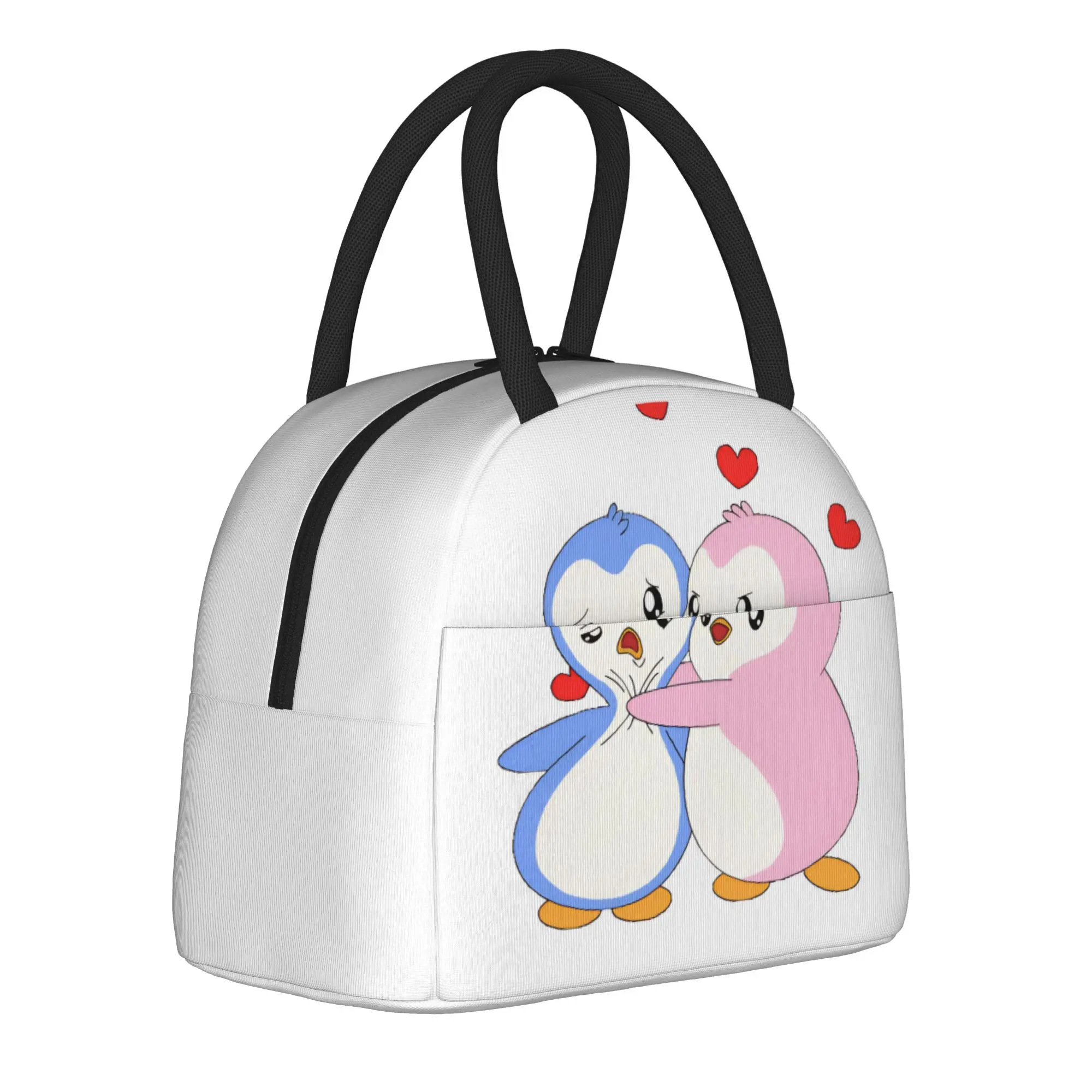 P-Pudgy Penguin Cute Penguin Couple Insulated Lunch Bag Large  Lunch Container Thermal Bag Tote Lunch Box College  Picnic