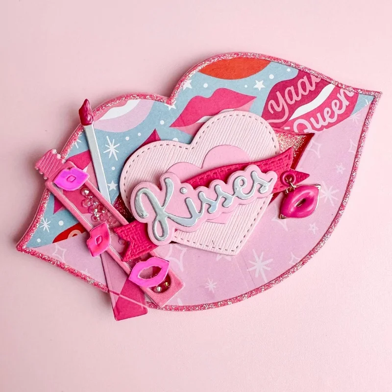 Lip Mini Album & Sentiments Metal Cutting Dies for DIY Scrapbooking Album Paper Cards Decorative Crafts Embossing Die Cuts