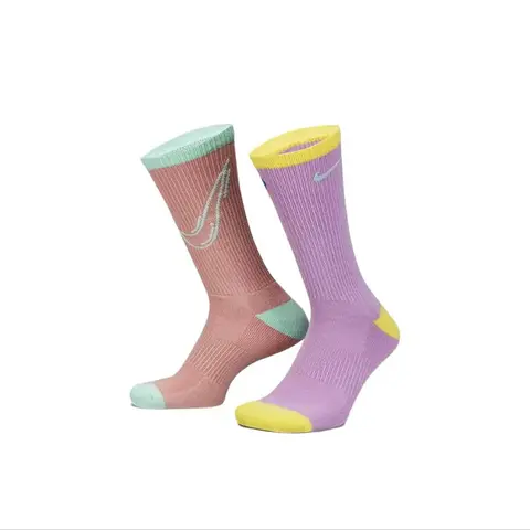 Nike Macaron Rainbow 100% Cotton Fashionable and Comfortable 3-Pack of Non-Slip, Durable Yoga Socks FB3290-902
