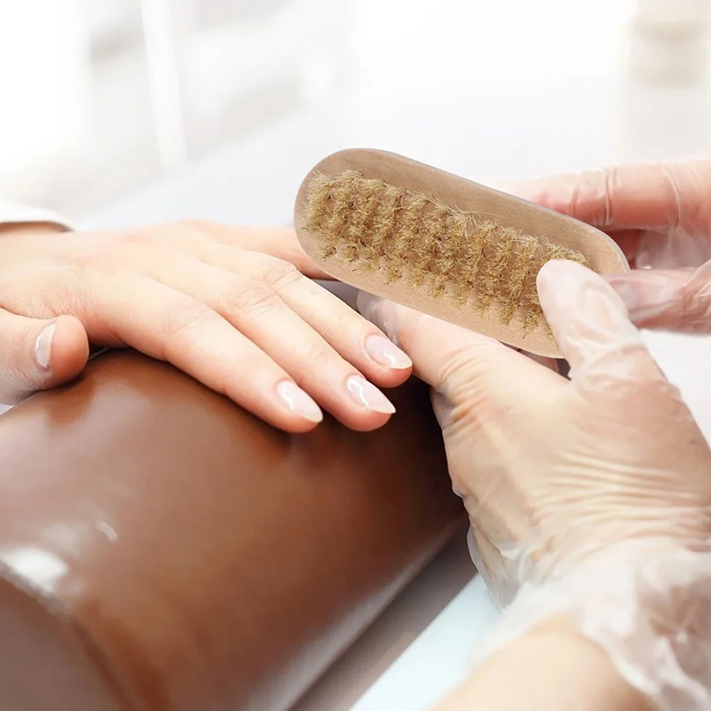 Cepillo de uñas de doble cara, herramienta de limpieza de uñas, exfoliante de manicura pequeño, pedicura profesional de madera, uso doméstico, limpieza de uñas