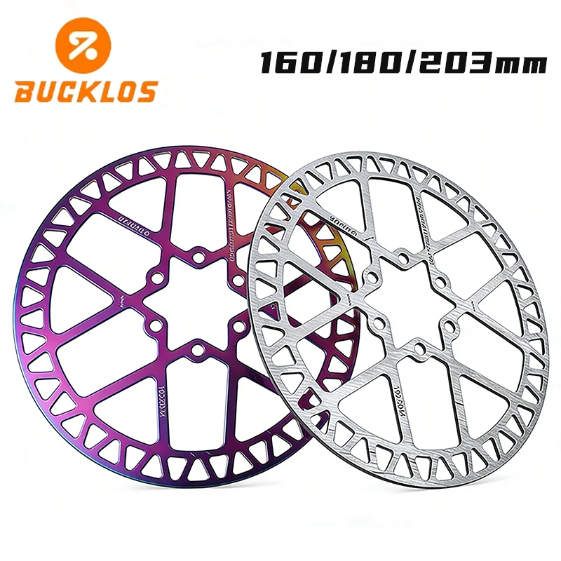 

Тормозной диск BUCKLOS 160 мм для MTB, 140/180/203 мм, цветной/серебристый, гидравлический, для велосипедов, запчасти для велоспорта