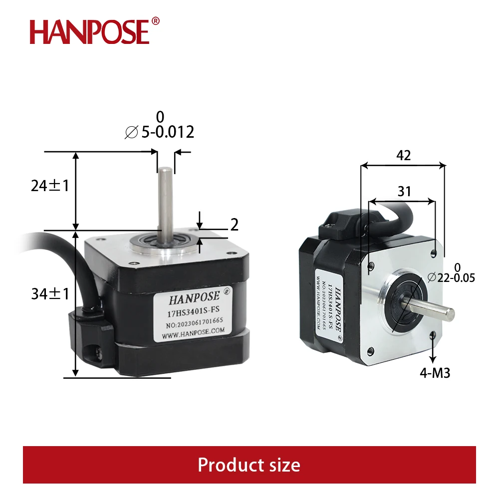 Stepper Motor 1.8A 52N.CM 17HS8401S-FS 4401-FS 3401-FS  for CNC worm wheel edging machine 42 Waterproof stepper motor Nema17