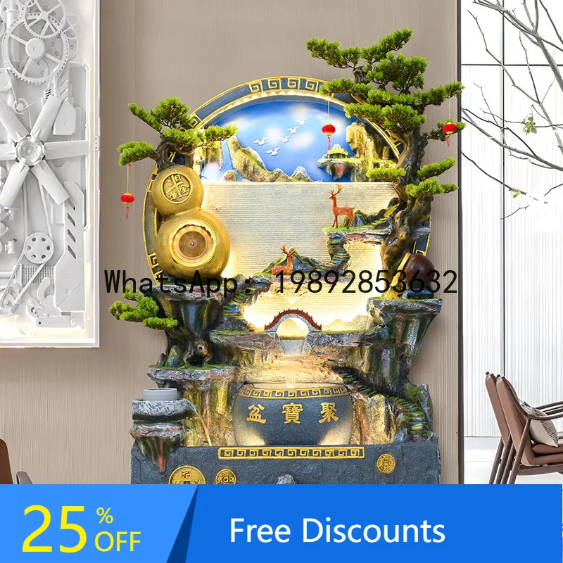 

LYY Water Curtain Wall Rockery Fountain Ornament Company Hotel Flowing Indoor Partition Villa Courtyard Fish Pond Landscape