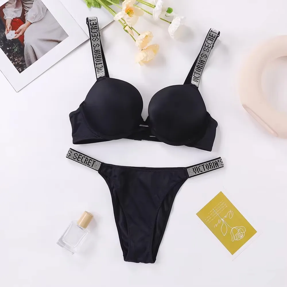Victoria's Secret Nieuwe Klassieke BH en Slip Set Kant Lingerie Sets Dames Sexy Lingerie Set Kant Trim Ondersteunend Verstelbaar