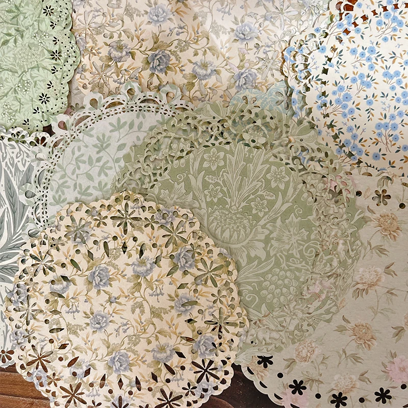 Panalisacraft Vintage Style Lace Doily Decorate paper pieces Scrapbooking paper pack handmade craft paper Background pad card