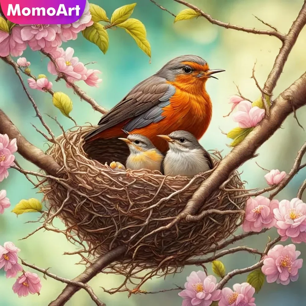 

Momoart Bird Diamond Embroidery Animal Painting Picture Rhinestones DIY Diamond Mosaic Acrylic Craft Supplies Art Wall Decor
