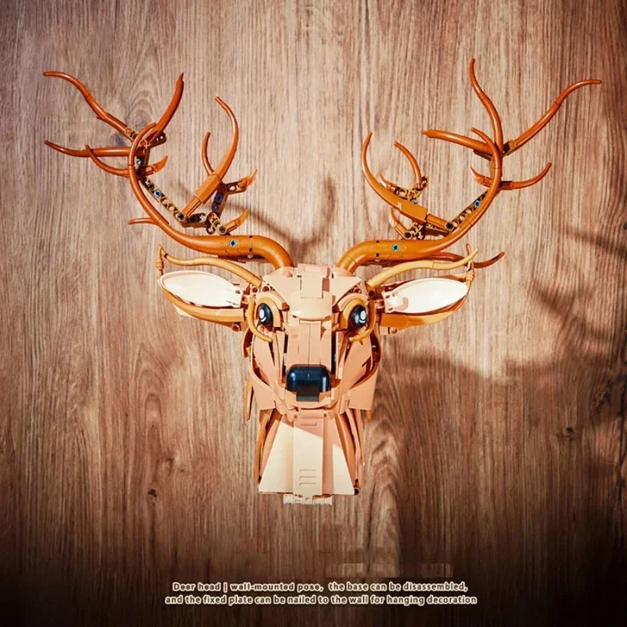 1070 stücke Holz Deer Modell Bausteine MOC Kreative Technische Montage Ziegel Natur Themen Desktop Decor Weihnachten Geburtstag Geschenk