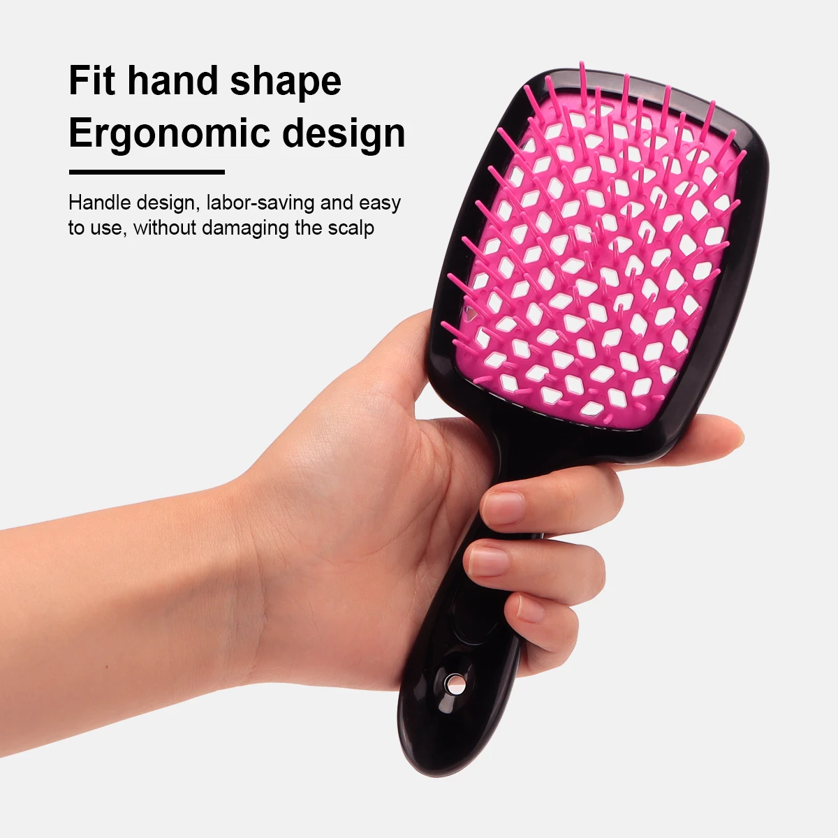 Anti-estático Tangled Hair Comb, Air Cushion Comb, Escova de massagem, Hollow Out, Wet Curly Hair Brushes, Barber Styling Tool