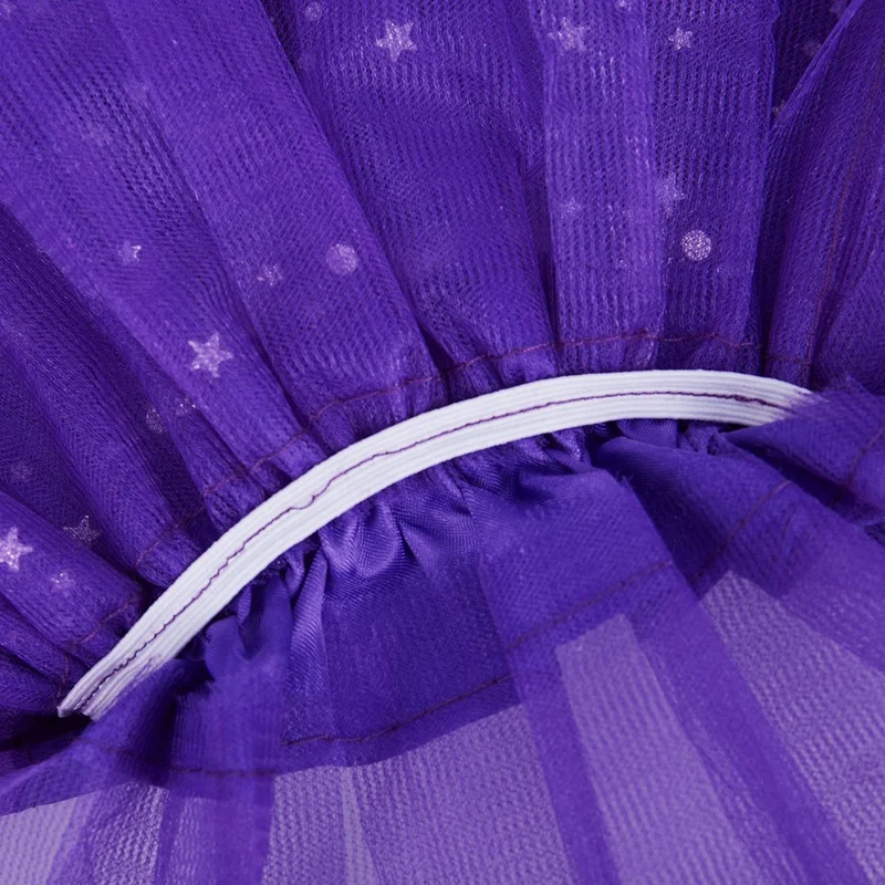 2PCS Smart Baby Girl Clothes Stars Sequins Petticoat Ballet Dance  Tutu Skirt Purple & Black