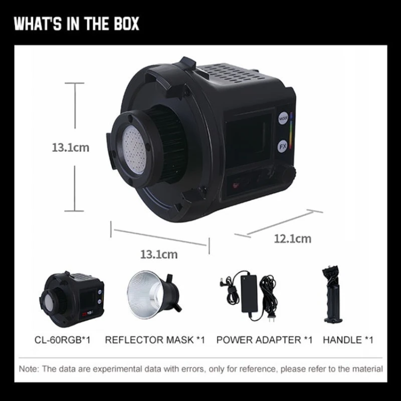 كاميرا محمولة قابلة للتعتيم RGB بقدرة 60 وات وإضاءة تصوير فوتوغرافي وإضاءة فيديو للتصوير الفوتوغرافي