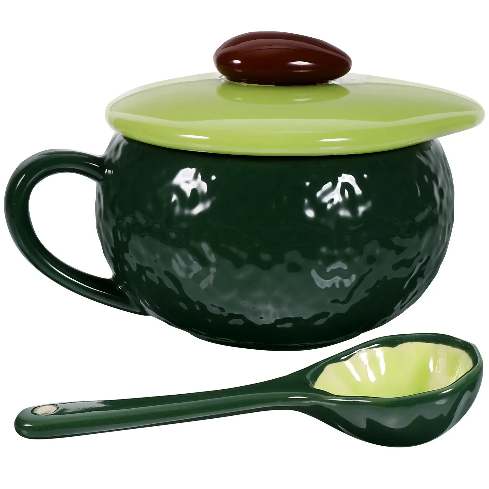 

1Set Adorable Avocado Shaped Ceramic Mug Heat Resistant Dishwasher Safe Coffee Tea Milk Hot Chocolate Cup for Home Office Cafe