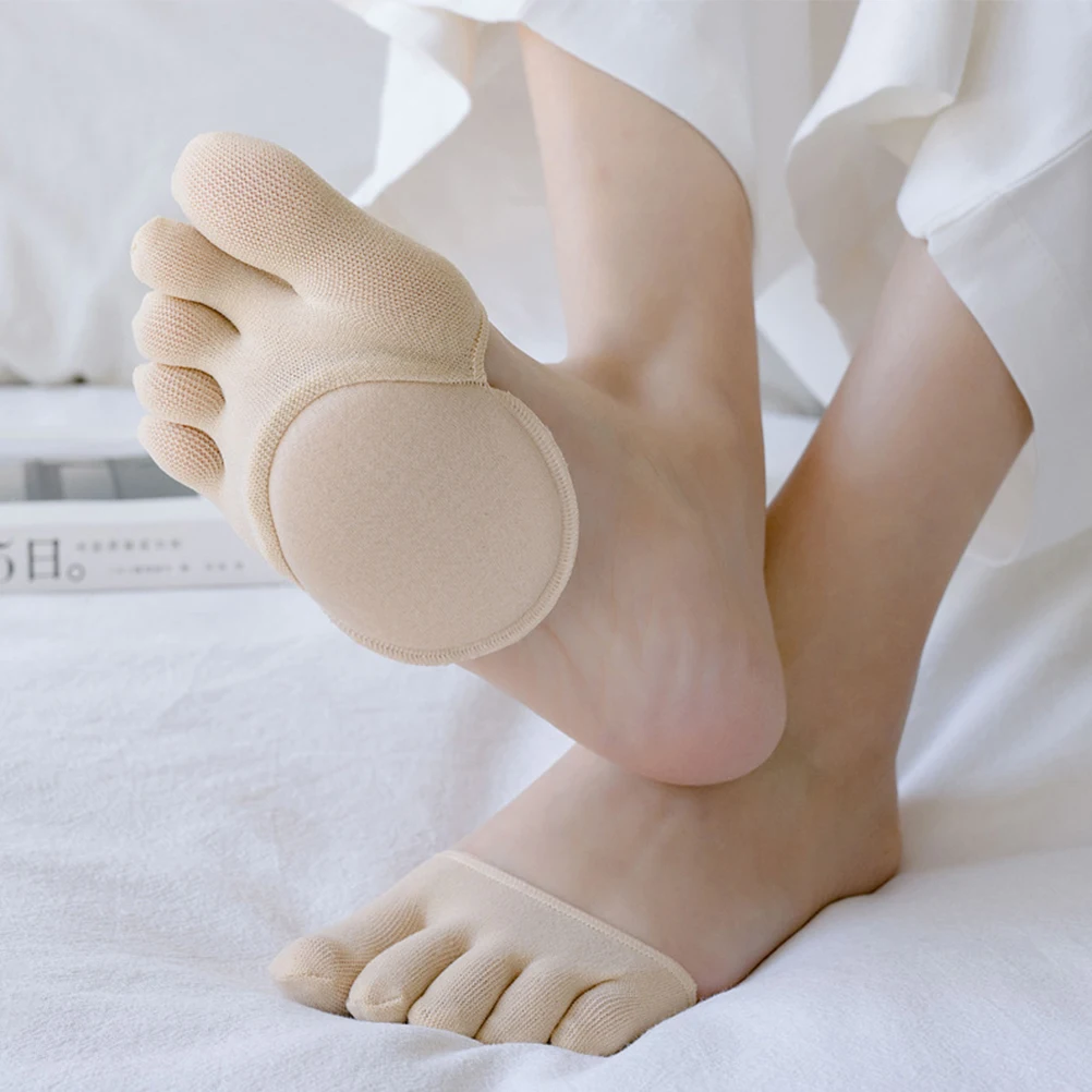 

2 Pairs Wear-Resistant Toe Socks Comfortable Metatarsal Pads Daily Use Forefoot Pads Premium Invisible Half Socks Breathable