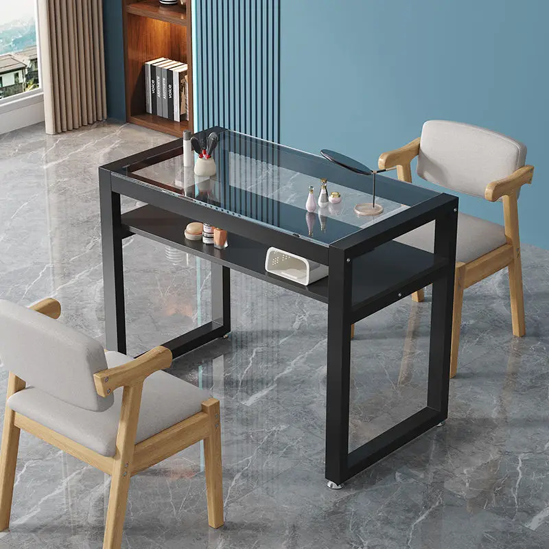 

Clear High Quality Nail Desk Reception Aesthetic Minimalist Salon Manicure Table Waterproof Easy Clean Nagel Tisch Furniture