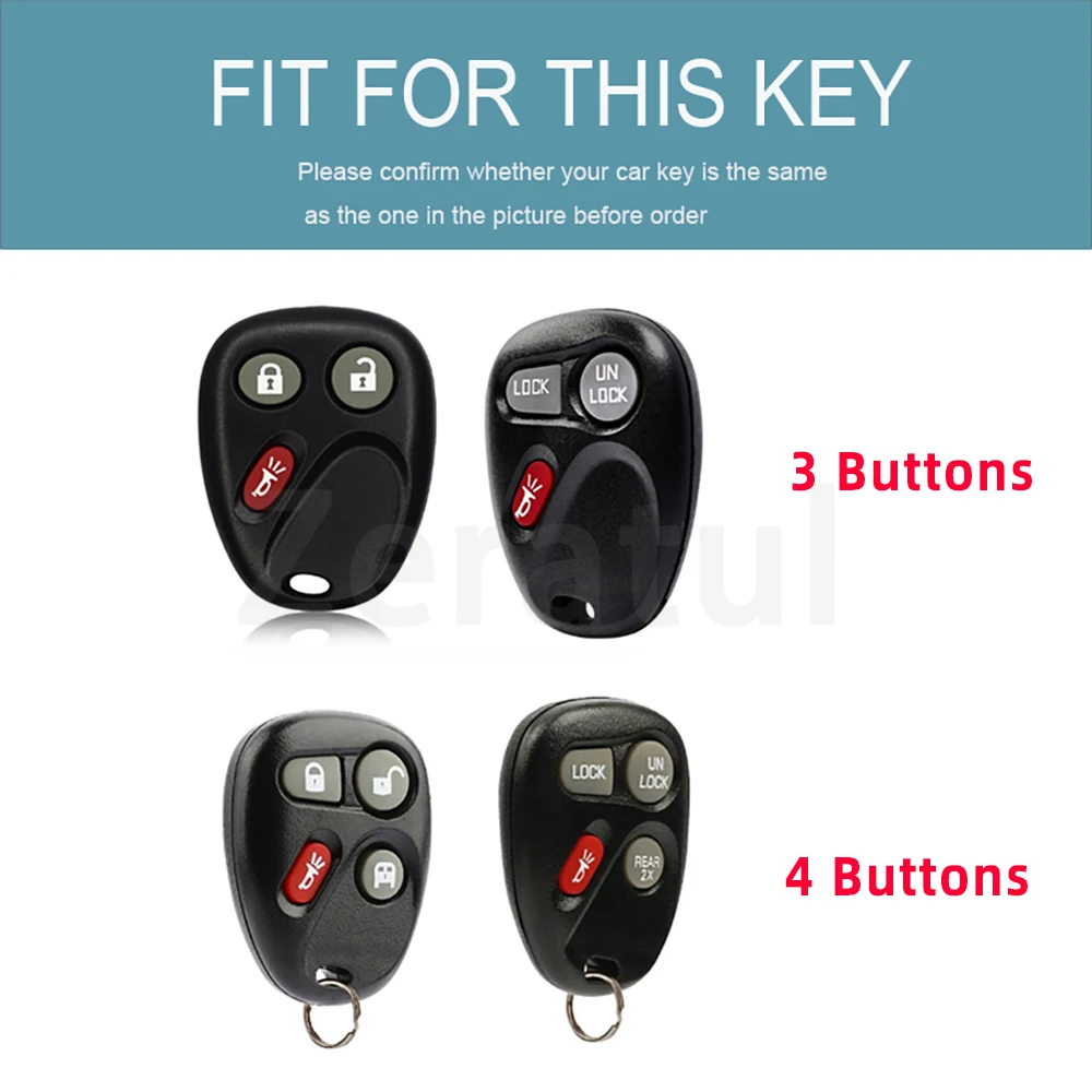 For Chevy Tahoe Suburban Equinox Silverado Avalanche Fashion TPU Auto Car Key Case Cover Keyless Bag with Keychain Accessories