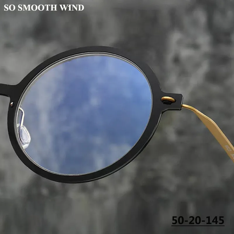 

Denmark Handmade Retro Round Glasses Frame Men Women Ultralight Screwless Eyewear Fashion Design Spectacle Brown Eyeglasses 6523