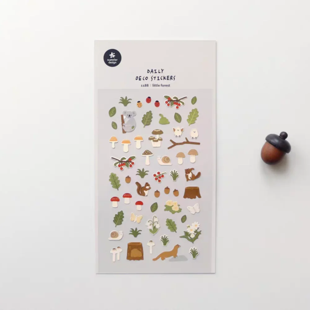 Korean Import Brand Suatelier Little Forest Animals Paper Sticker Scrapbooking Diy Journaling Diary Decor Stationery Sticker1188
